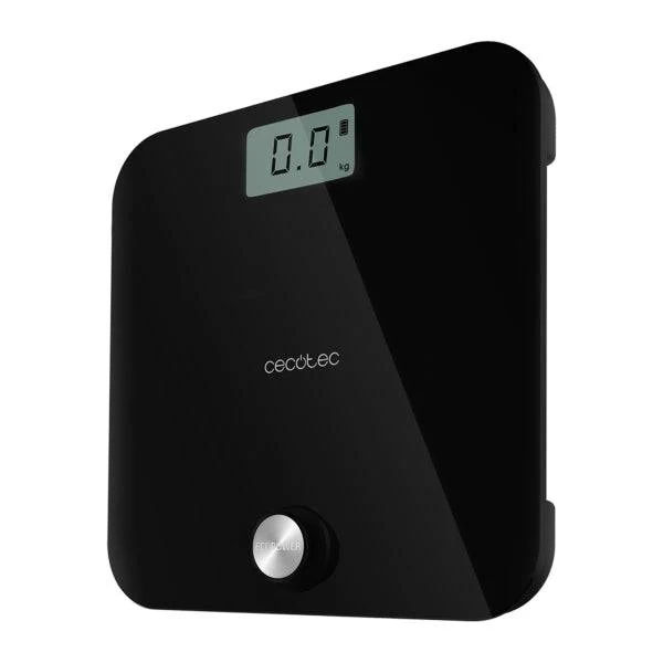 Cecotec Surface Precision 10000 Healthy Black Bilancia Pesapersone - Energia senza Pile - 4 Sensori - Cristallo Temperato - Display LCD - Spegnimento Automatico - Piedini Antiscivolo - Colore Nero