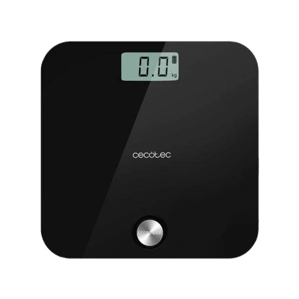 Cecotec Surface Precision 10000 Healthy Black Bilancia Pesapersone - Energia senza Pile - 4 Sensori - Cristallo Temperato - Display LCD - Spegnimento Automatico - Piedini Antiscivolo - Colore Nero