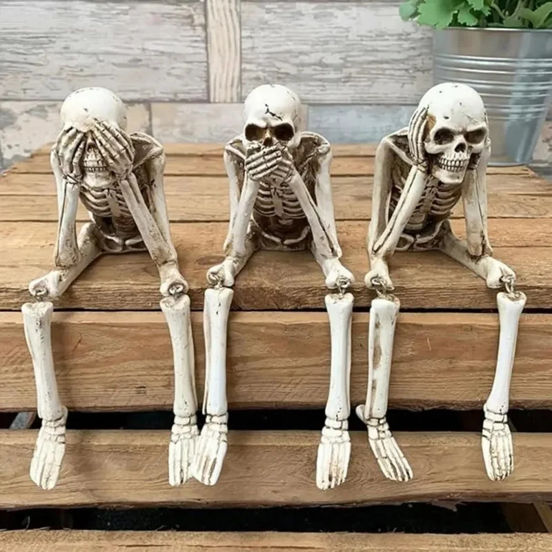 Halloween Decorative Skeleton Figurine with Dangling Legs for a Party