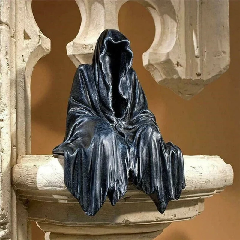 Halloween Decoration Figurine, Grim Reaper for a Shelf with a Matte Finish