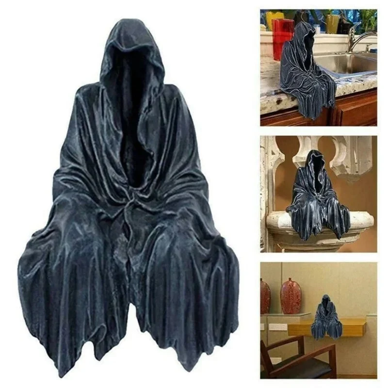 Halloween Decoration Figurine, Grim Reaper for a Shelf with a Matte Finish