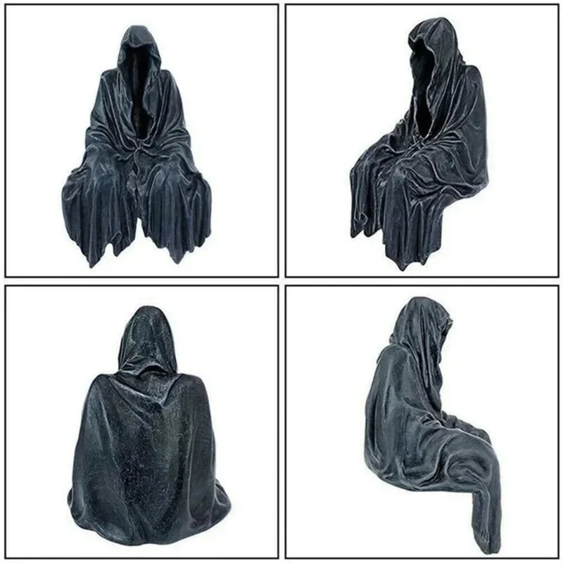 Halloween Decoration Figurine, Grim Reaper for a Shelf with a Matte Finish
