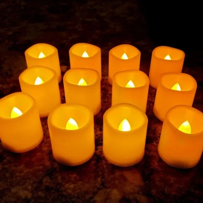 Small battery-operated LED Halloween candles with a flickering flame effect for decoration