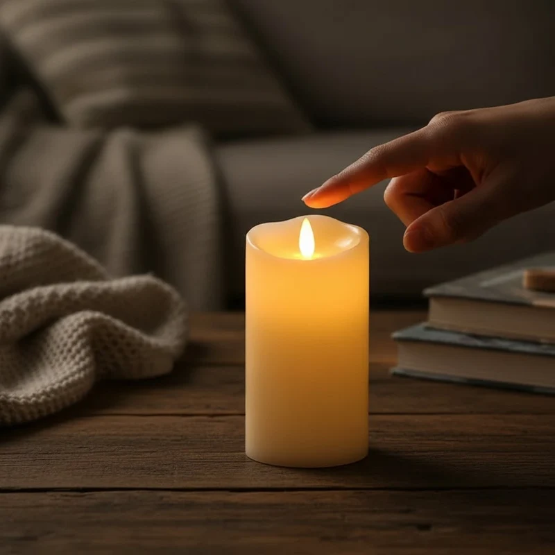 Small battery-operated LED Halloween candles with a flickering flame effect for decoration