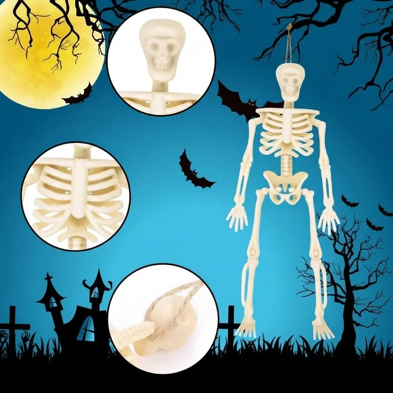 Halloween Decorative Skeletons with Movable Joints for Party Decorations