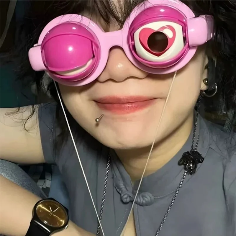 Halloween Funny Glasses with Moving Eyelids on a String for Parties
