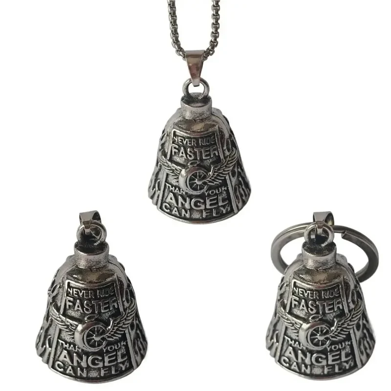 Halloween Motorcycle Bell Lucky Charm Metal Engraved