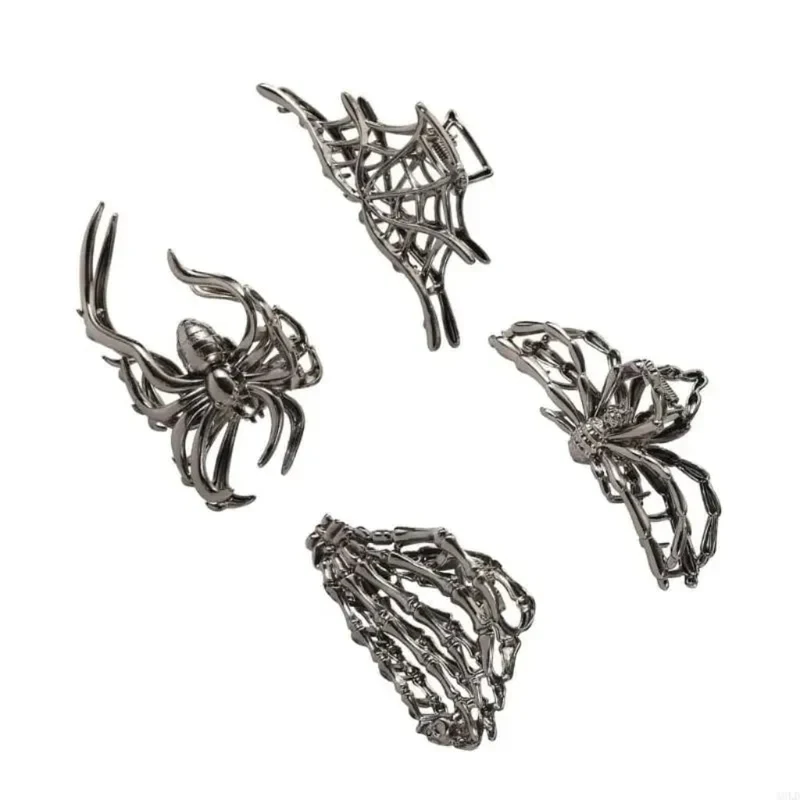 Halloween Spider, Bat, and Skull Hair Clips and Barrettes for a Party
