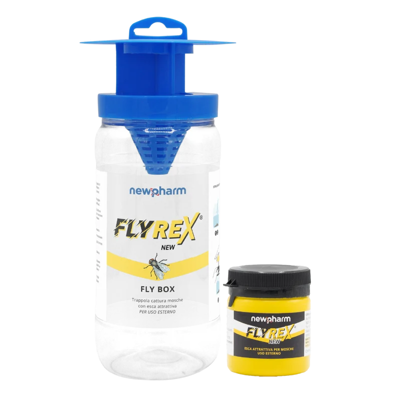Trappola per mosche con esca attrattiva Newpharm Flyrex New Fly Box 50 g