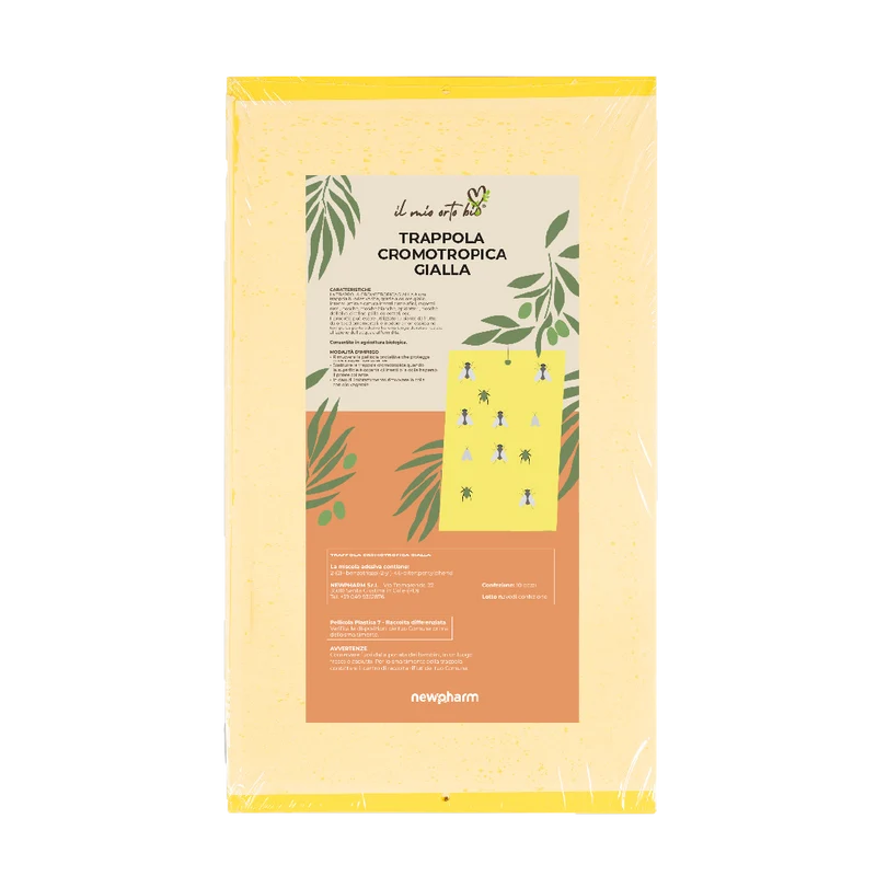Trappola cromotropica gialla per insetti Newpharm Trappola Cromotropica 10 fogli 40x25 cm