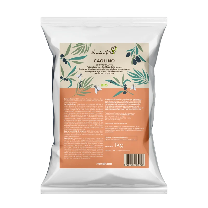 Corroborante protezione piante Newpharm Caolino Polvere di Roccia 1 kg