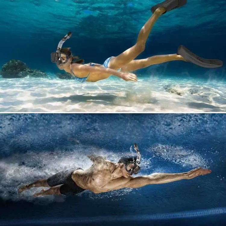 Snorkelmasker – 180 graden zicht, opvouwbaar en met droge snorkeltop