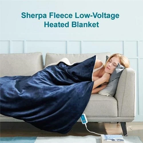 Electric Blanket and Double-Sided Sherpa Blanket with Sheep's Wool Remote Control