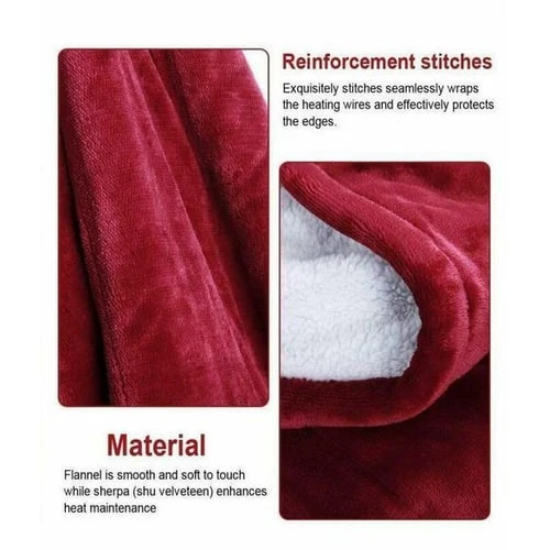 Electric Blanket and Double-Sided Sherpa Blanket with Sheep's Wool Remote Control