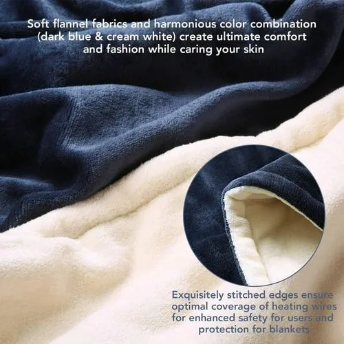 Electric Blanket and Double-Sided Sherpa Blanket with Sheep's Wool Remote Control