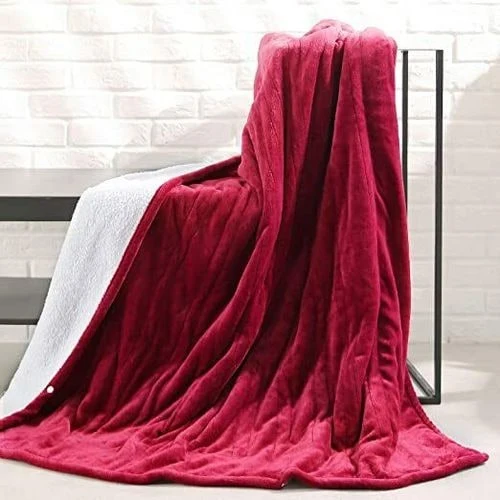 Electric Blanket and Double-Sided Sherpa Blanket with Sheep's Wool Remote Control