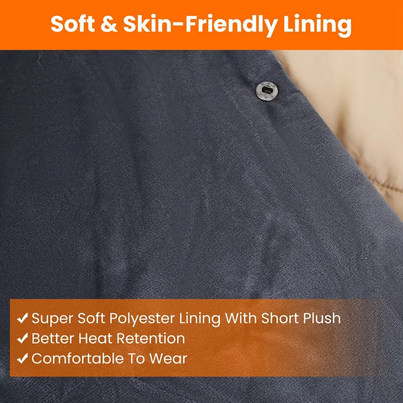 USB-Heated Electric Blanket with Poncho Function, Pockets, and Hand Openings