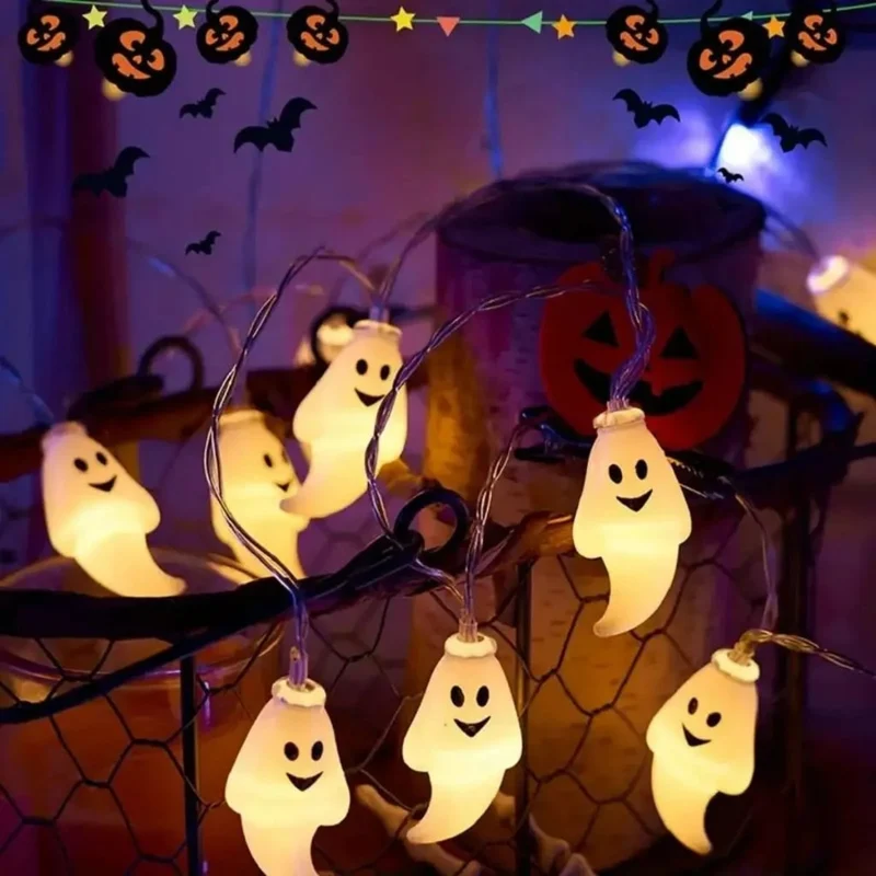 Halloween Ghost LED String Lights for Indoor and Outdoor Decoration