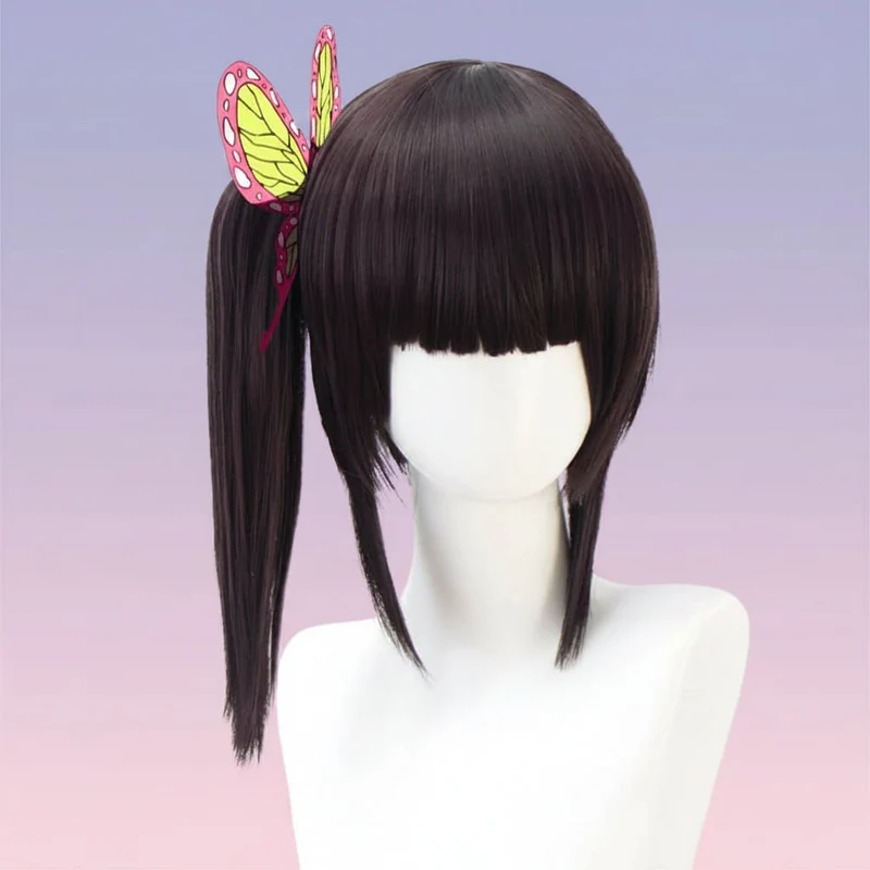 Women's Halloween Anime Cosplay Wig with Black Bangs and Layered Strands