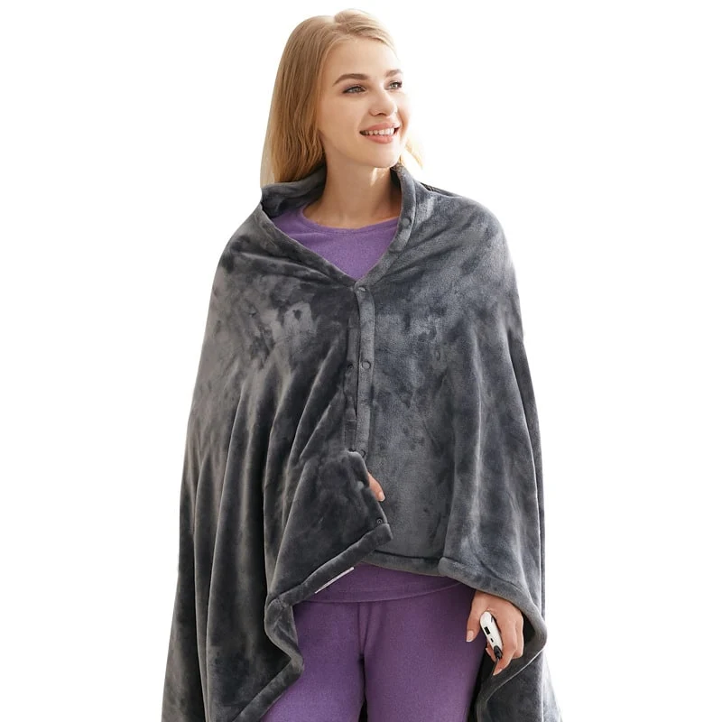 USB Heated Electric Blanket with Snaps and Temperature Control