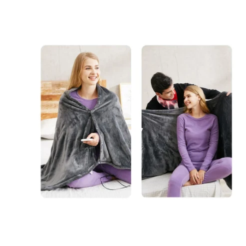 USB Heated Electric Blanket with Snaps and Temperature Control