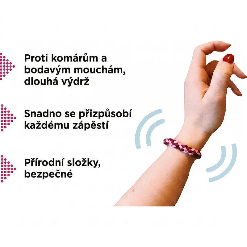 Přírodní Náramek Proti Komárům s Esenciálními Oleji — Balení 12 ks
