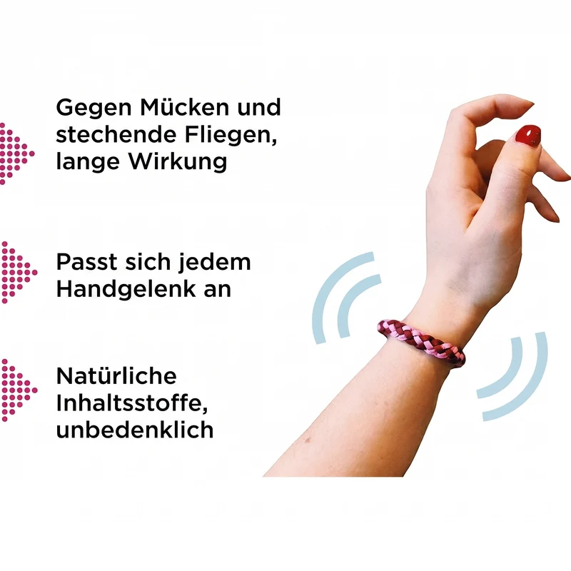 Natürliches Mückenarmband mit ätherischen Ölen — 12er-Pack