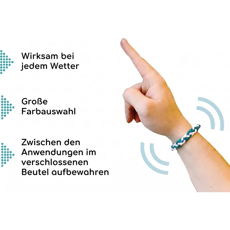 Natürliches Mückenarmband mit ätherischen Ölen — 12er-Pack