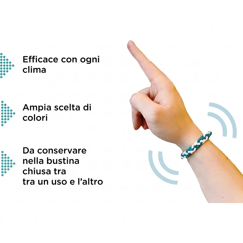 Braccialetto Antizanzare Naturale agli Oli Essenziali — Confezione da 12