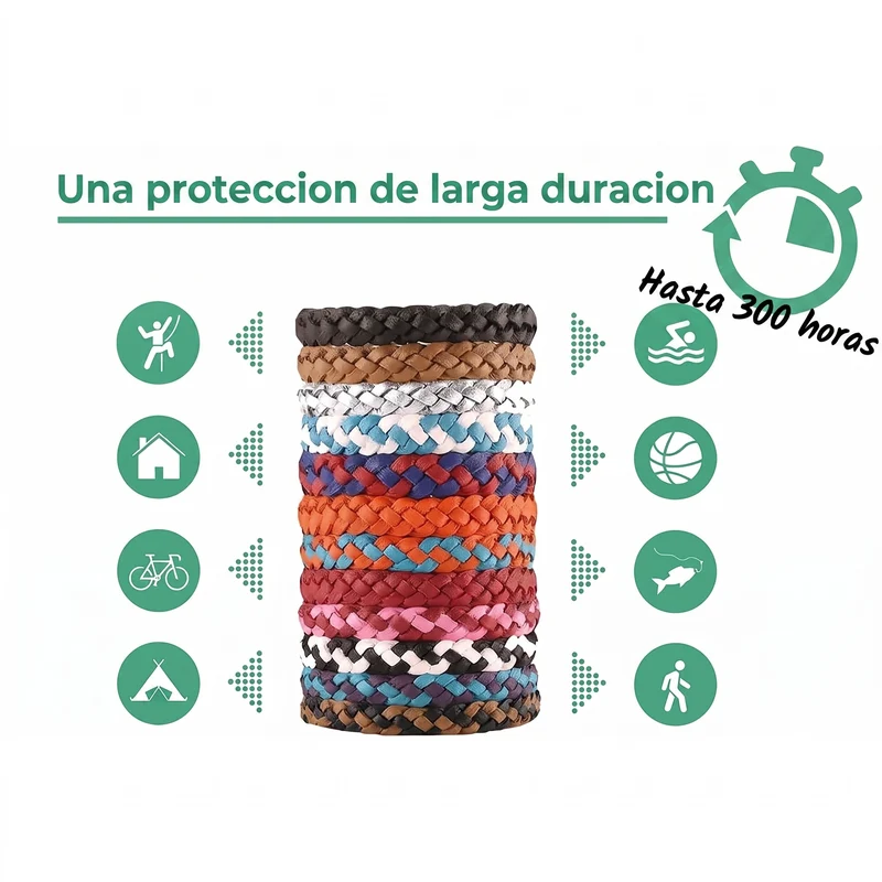 Pulsera Antimosquitos Natural con Aceites Esenciales — Pack de 12