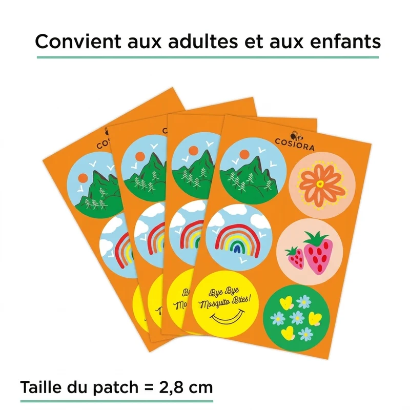 Patchs Anti-Moustique Naturels Cosiora — Pack de 60