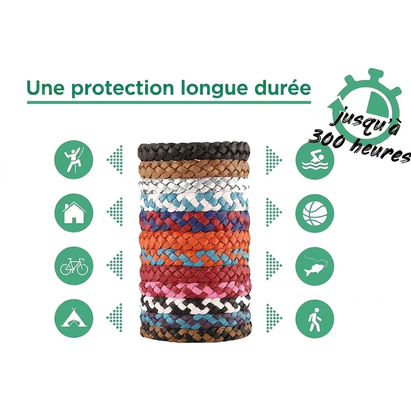 Bracelet Anti-Moustique — Pack de 12