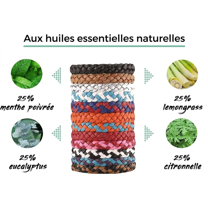Bracelet Anti-Moustique — Pack de 12