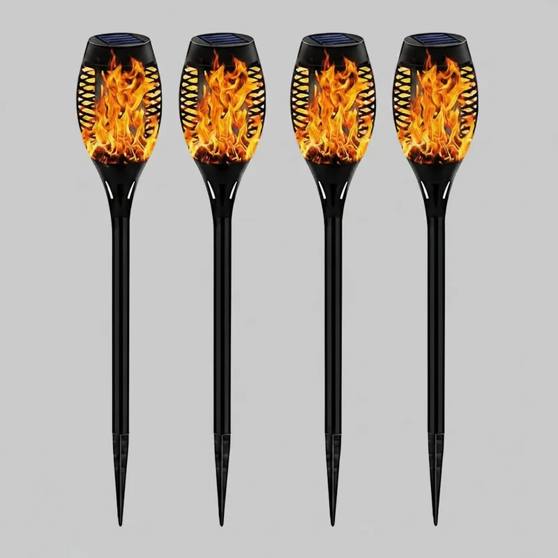 Halloween Solar Garden Lights, Torch with LED Flame Effect, Solar Balcony Lamp