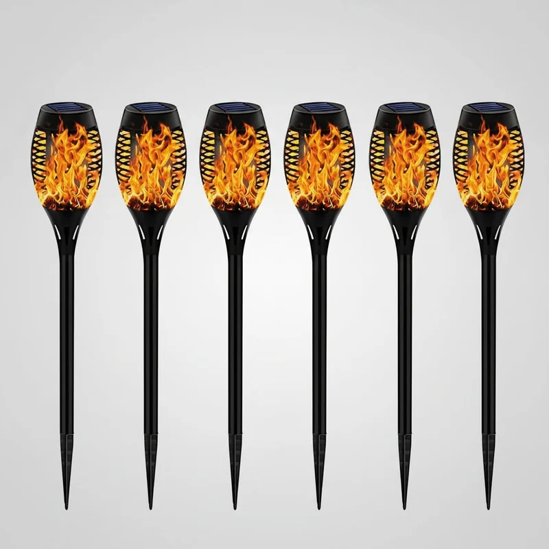 Halloween Solar Garden Lights, Torch with LED Flame Effect, Solar Balcony Lamp