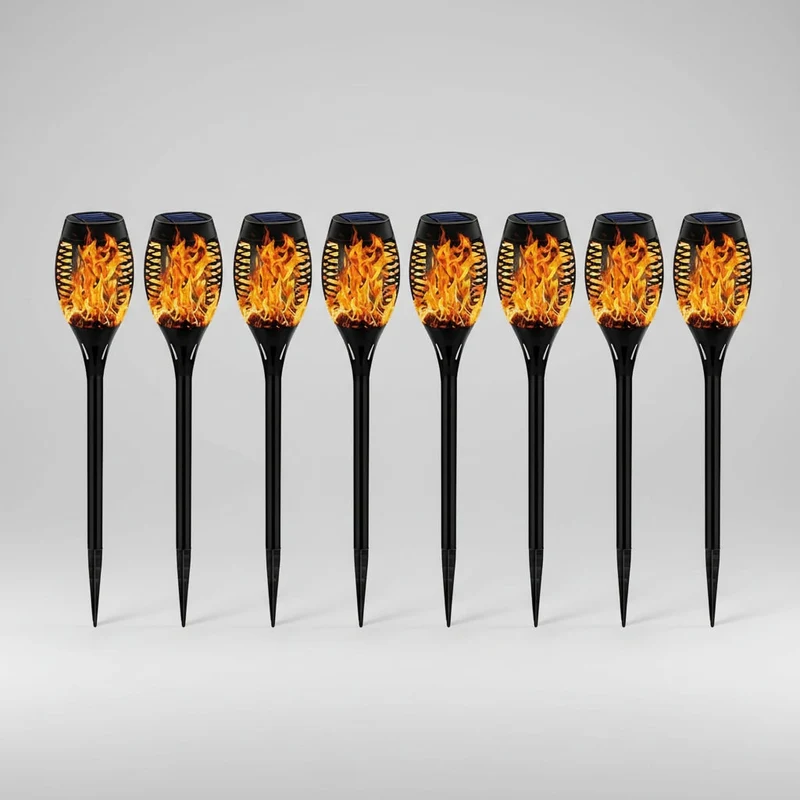 Halloween Solar Garden Lights, Torch with LED Flame Effect, Solar Balcony Lamp