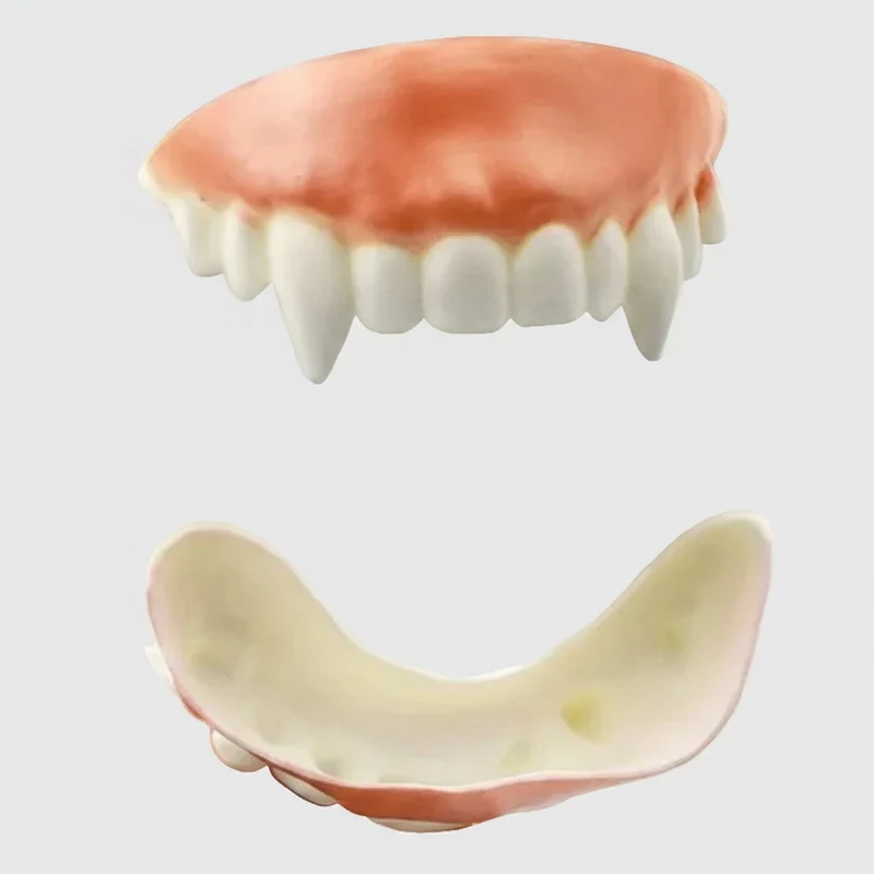 Halloween Fake Teeth and Flexible Vampire Fangs with Blood for a Costume