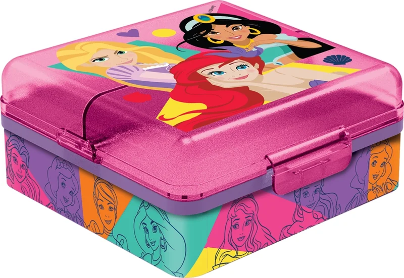 TATAWAY Sandwich Box Bambine Disney Princess in plastica senza BPA lavabile