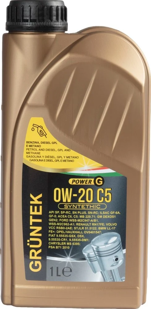 GRUNTEK Olio Lubrificante 0W20 C5 1LT Accessorio Originale Uso Quotidiano Auto