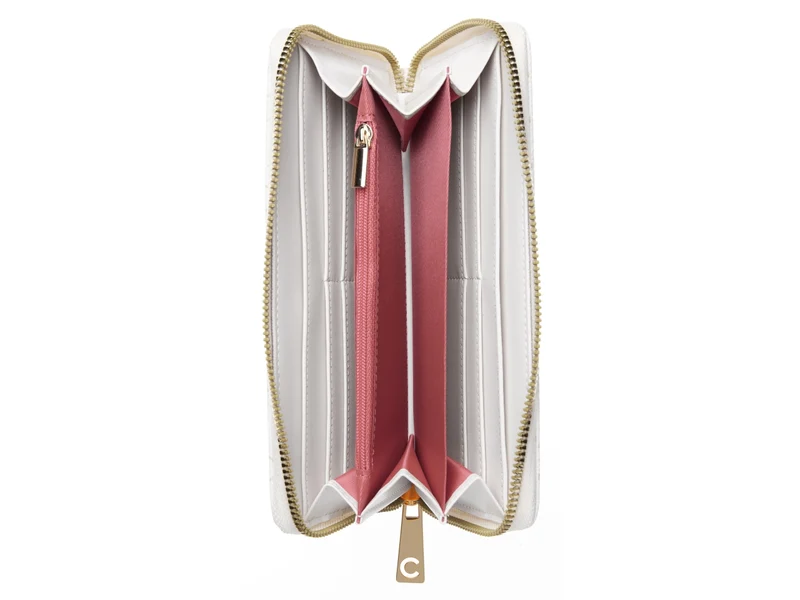Portafoglio Carrera Bondi con zip perimetrale beige