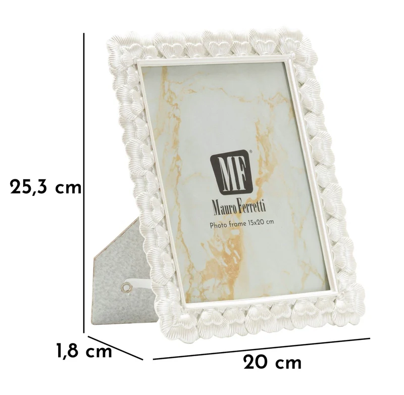 Cornice Hearty 20x1,8x25,3 cm in Resina e Vetro Argento