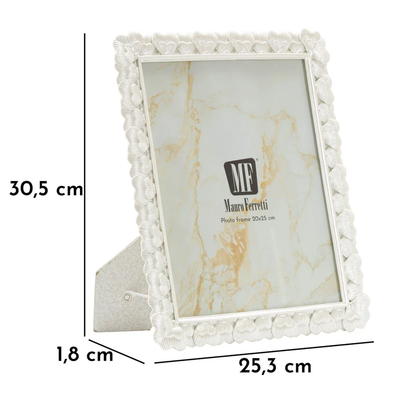 Cornice Hearty 25,3x1,8x30,5 cm in Resina e Vetro Argento