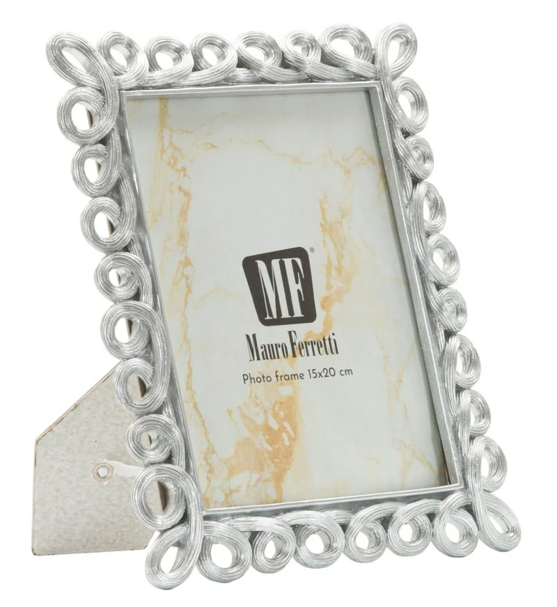 Cornice Hollow 20,8x1,9x25,9 cm in Resina e Vetro Argento