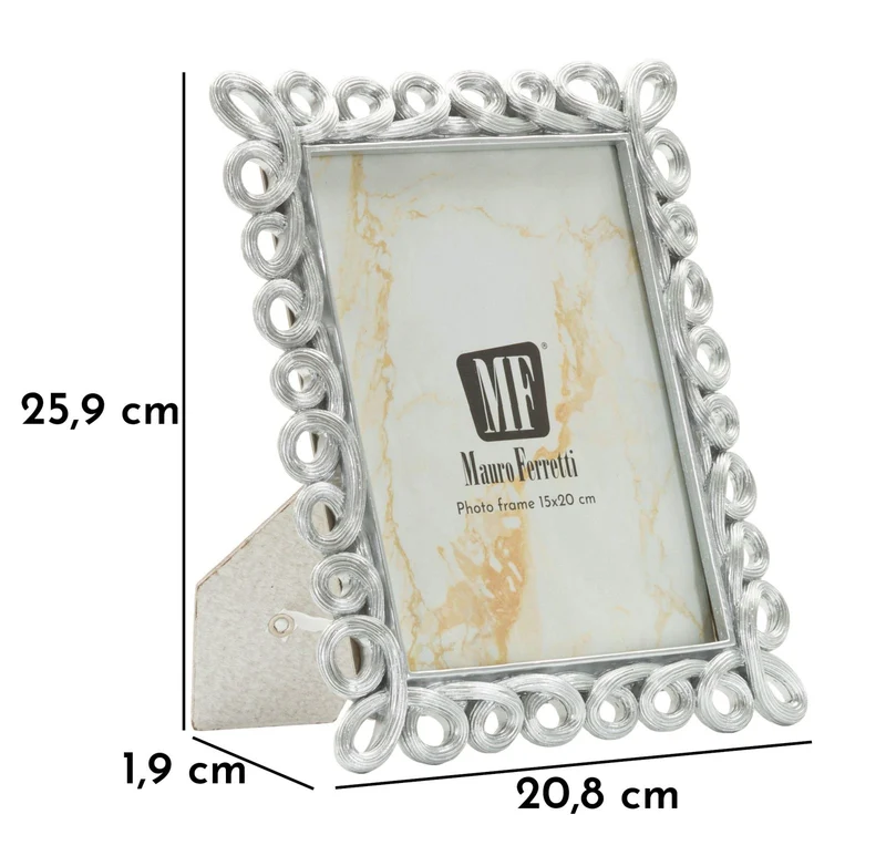Cornice Hollow 20,8x1,9x25,9 cm in Resina e Vetro Argento