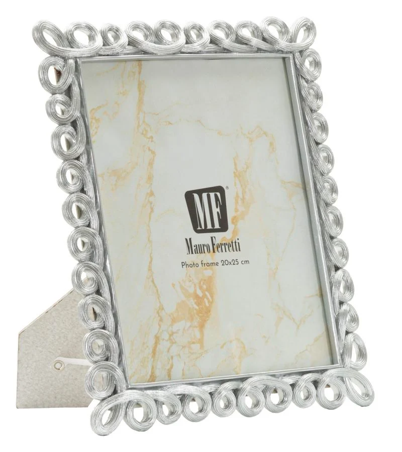 Cornice Hollow 26x2,2x31,3 cm in Resina e Vetro Argento
