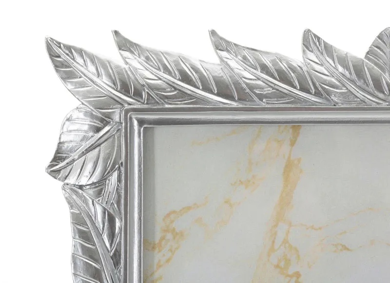 Cornice Leavy Silver 27x2x32,3 cm in Resina e Vetro Argento