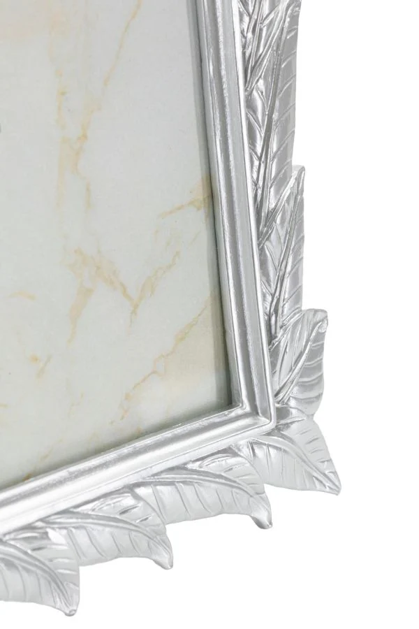 Cornice Leavy Silver 27x2x32,3 cm in Resina e Vetro Argento