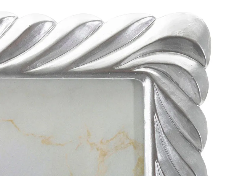 Cornice Carvy 21,3x1,5x26,3 cm in Resina e Vetro Argento