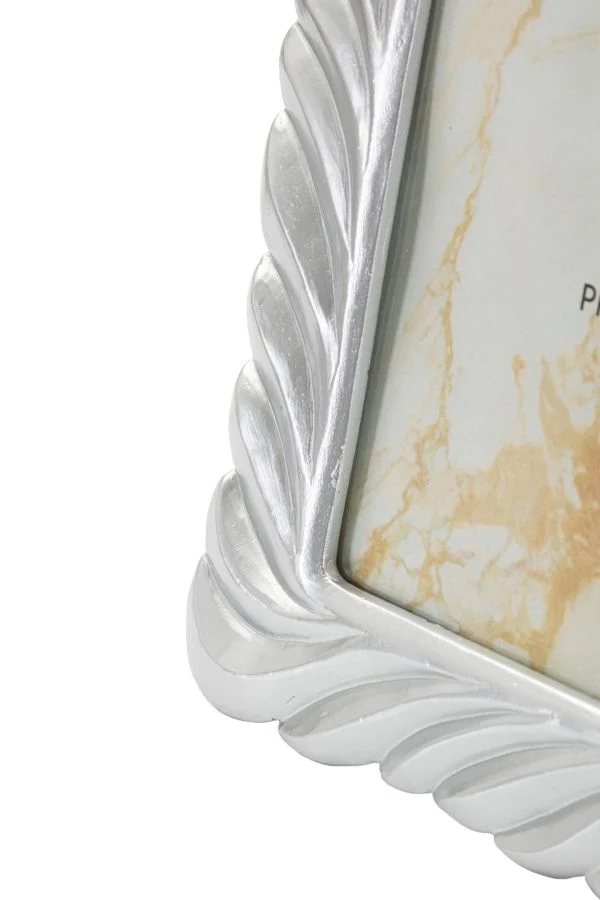 Cornice Carvy 21,3x1,5x26,3 cm in Resina e Vetro Argento