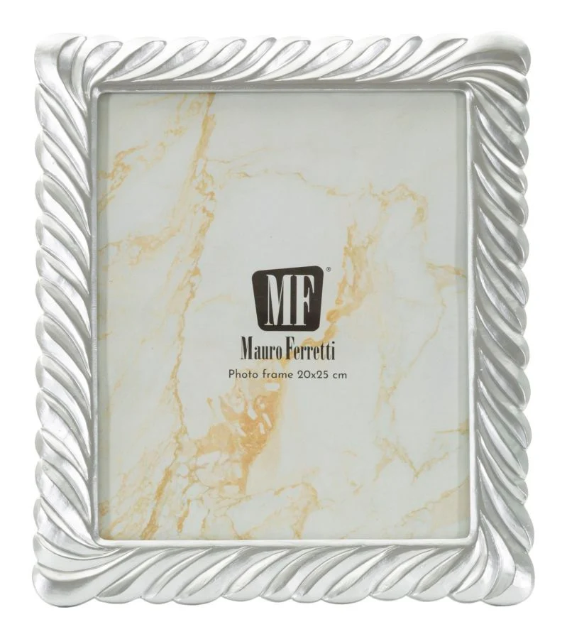 Cornice Carvy 26,3x1,6x31,2 cm in Resina e Vetro Argento